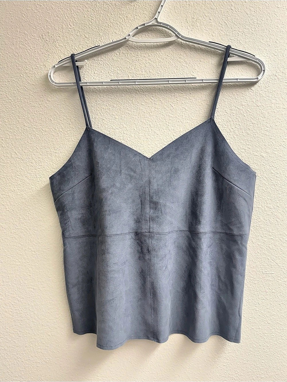Naked Zebra slate blue Suede-like Cami tank top Size Small